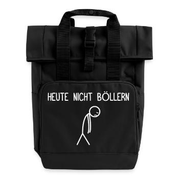 Don't firecrack pyrotechnics today fireworks - Roll Top Backpack with Two Handles - black - Front