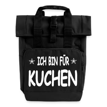 Cake - Roll Top Backpack with Two Handles - black - Front