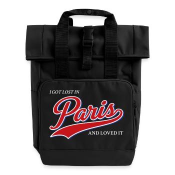 Je me suis perdu à Paris et j’ai adoré ça - Sac à dos Roll Top à deux anses - noir - Devant