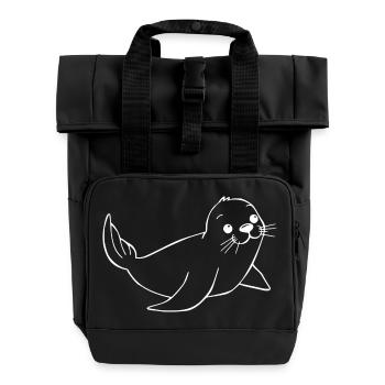 Seal Seals Seals Northern Germany - Roll Top Backpack with Two Handles - black - Front