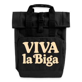 Viva la Biga - Es lebe der Vorteig! - Rolltop Rucksack mit zwei Griffen - Schwarz - Vorne