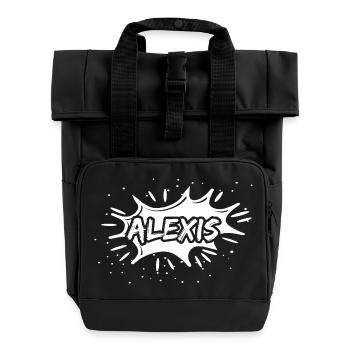 Geschenk Alexis - Rolltop Rucksack mit zwei Griffen - Schwarz - Vorne
