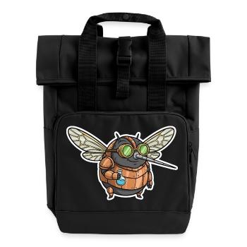 Moustique Alchimiste Steampunk Cuivre Fioles - Sac à dos Roll Top à deux anses - noir - Devant