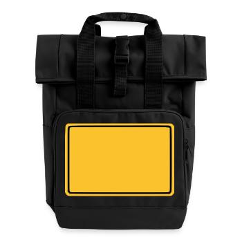 Place sign personalizable Place sign Leer - Roll Top Backpack with Two Handles - black - Front