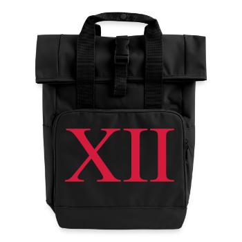12 - Roll Top Backpack with Two Handles - black - Front