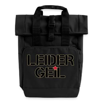 Leider Geil - Rolltop Rucksack mit zwei Griffen - Schwarz - Vorne