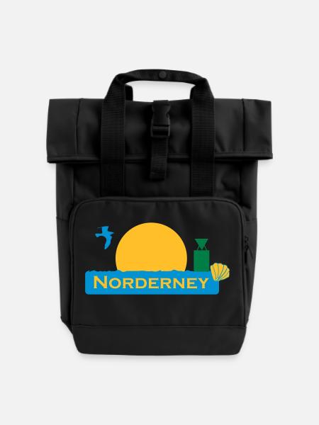 norderney - Rolltop Rucksack mit zwei Griffen - Schwarz