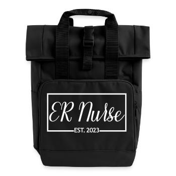2023 Graduate Nursing Student Geschenk - Rolltop Rucksack mit zwei Griffen - Schwarz - Vorne