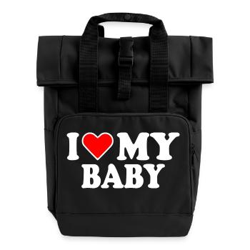 I love my baby - Sac à dos Roll Top à deux anses - noir - Devant