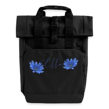 Ella Birthday Ella - Roll Top Backpack with Two Handles - black - Front