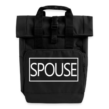 Couple jumelé conjoint hommes et femmes Jour de mariage - Sac à dos Roll Top à deux anses - noir - Devant