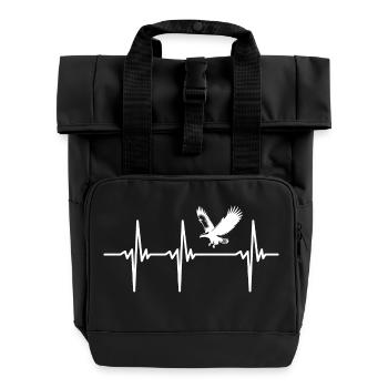 Herzschlag für fliegende Fischadler - Rolltop Rucksack mit zwei Griffen - Schwarz - Vorne