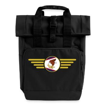 American Samoa, Elegance Style Design T-Shirt - Roll Top Backpack with Two Handles - black - Front