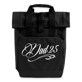 Dad 25 Vater Baby Papa 2025 Vatertagsgeschenk - Rolltop Rucksack mit zwei Griffen - Schwarz - Vorne