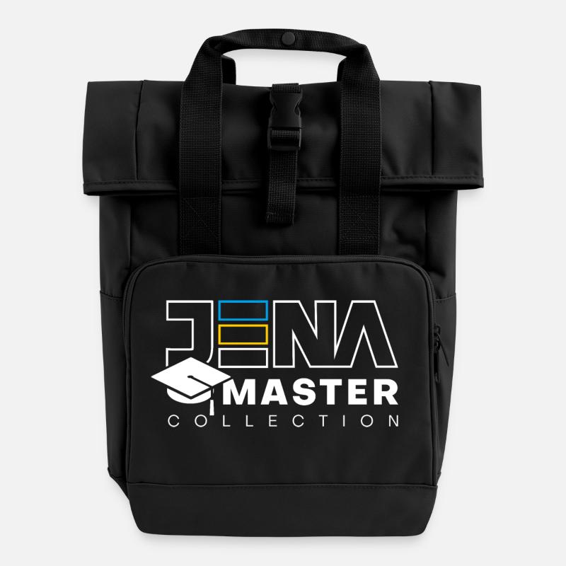 Jena Master Collection - Roll Top Backpack with Two Handles - black