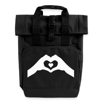 Hands Heart - Roll Top Backpack with Two Handles - black - Front