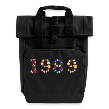Fleurs 1989 - Sac à dos Roll Top à deux anses - noir - Devant