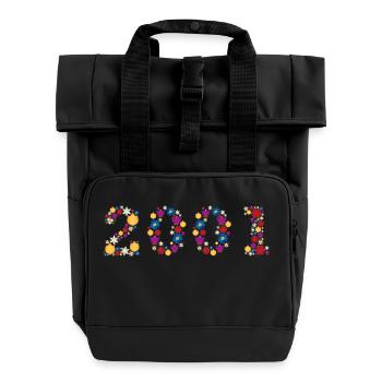 Fleurs 2001 - Sac à dos Roll Top à deux anses - noir - Devant