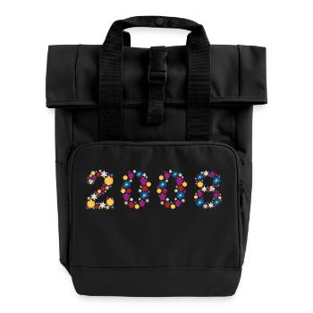 Flowers 2008 - Roll Top Backpack with Two Handles - black - Front