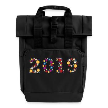 Fleurs 2019 - Sac à dos Roll Top à deux anses - noir - Devant
