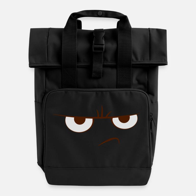 Beleidigt Cartoon - Rolltop Rucksack mit zwei Griffen - Schwarz