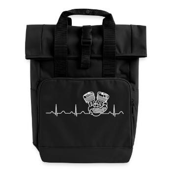 Flathead Heartbeat white - Rolltop Rucksack mit zwei Griffen - Schwarz - Vorne
