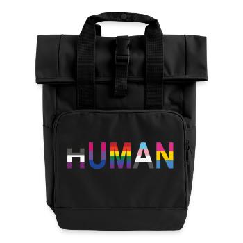 HUMAN - Rolltop Rucksack mit zwei Griffen - Schwarz - Vorne