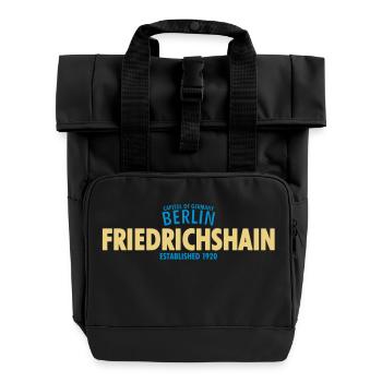 Capitol Of Germany Berlin - Friedrichshain - Rolltop Rucksack mit zwei Griffen - Schwarz - Vorne