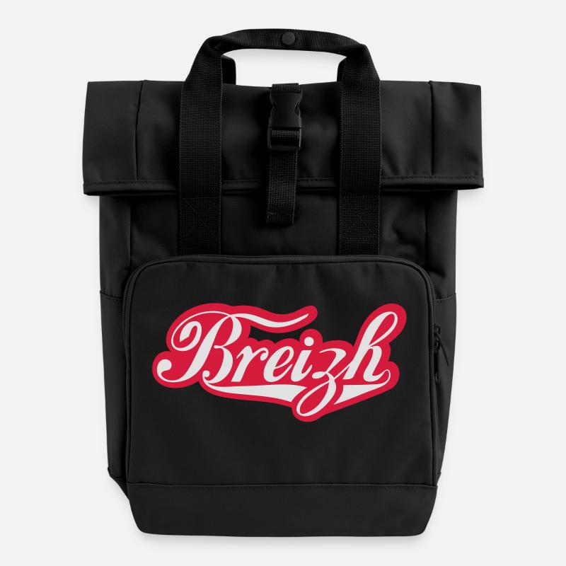 So BREIZH! - Roll Top Backpack with Two Handles - black