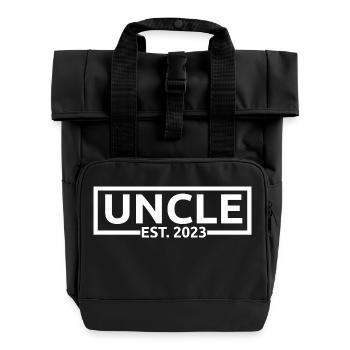 Onkel Est. 2023, Onkel zu sein, Schwangerschaft enthüllen - Rolltop Rucksack mit zwei Griffen - Schwarz - Vorne