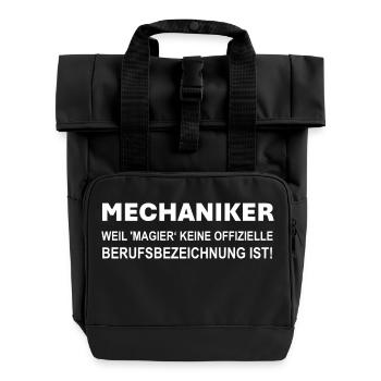 Mechaniker - Rolltop Rucksack mit zwei Griffen - Schwarz - Vorne