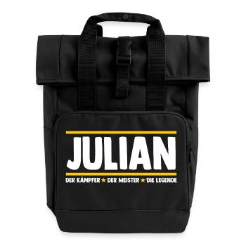 Julian - Rolltop Rucksack mit zwei Griffen - Schwarz - Vorne