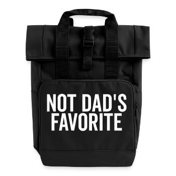 Nicht Papas Favorit - Rolltop Rucksack mit zwei Griffen - Schwarz - Vorne