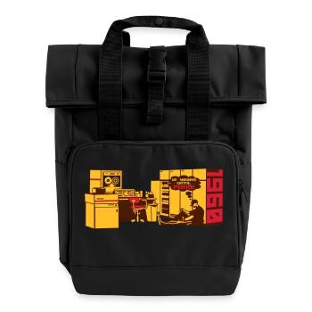 pong1960 - Rolltop Rucksack mit zwei Griffen - Schwarz - Vorne