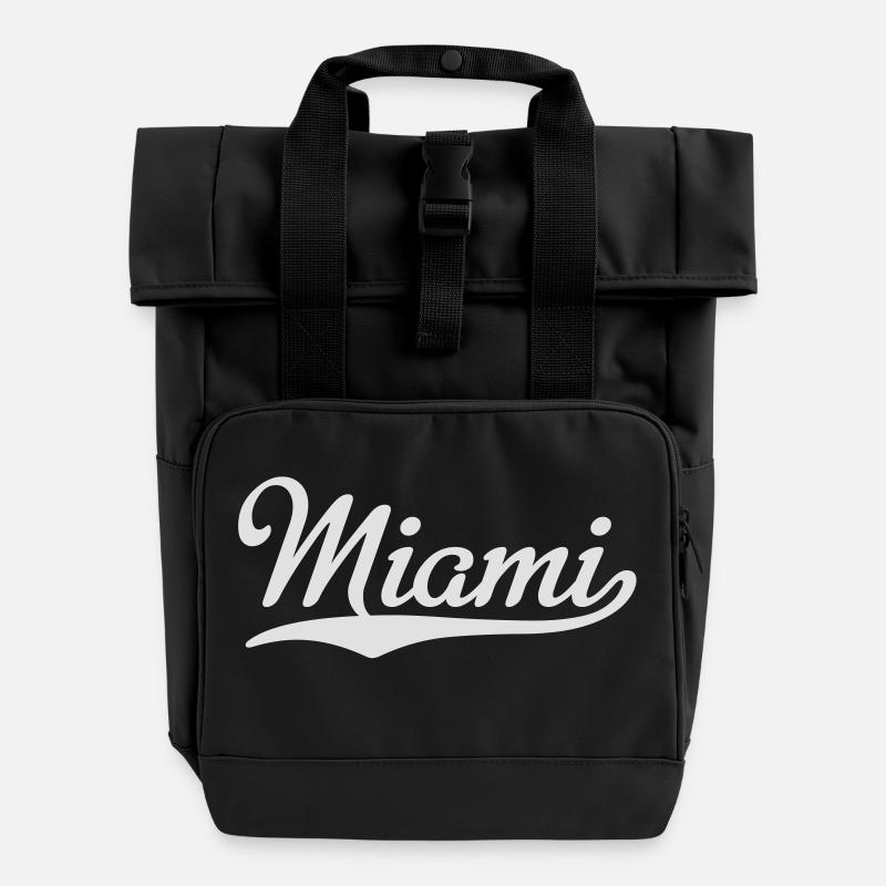 Miami - Sac à dos Roll Top à deux anses - noir
