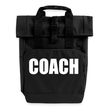 COACH - Roll Top Backpack with Two Handles - black - Front