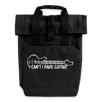 I have guitar - Roll Top Backpack with Two Handles - black - Front