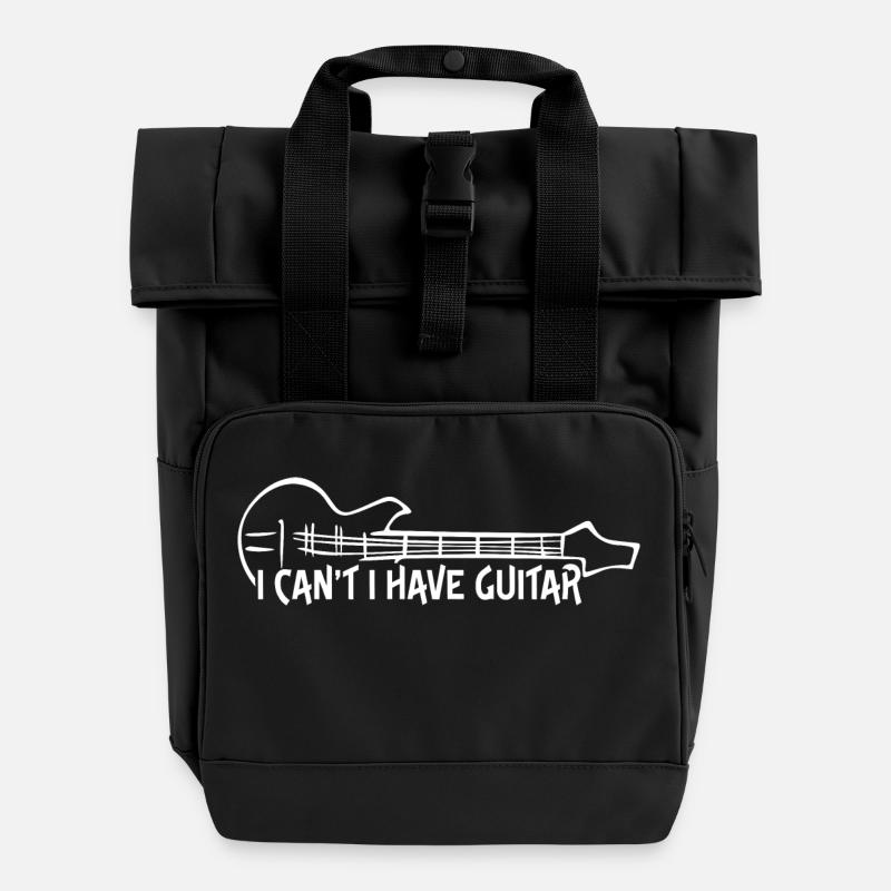 Ich habe Gitarre - Rolltop Rucksack mit zwei Griffen - Schwarz