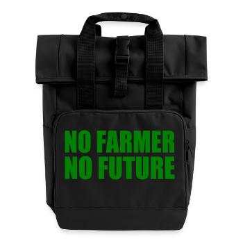 No farmer no future - Rolltop Rucksack mit zwei Griffen - Schwarz - Vorne