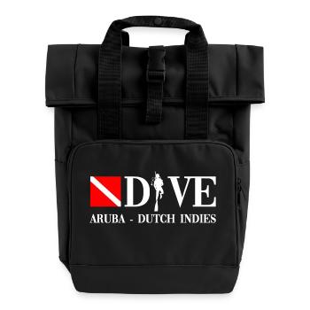 Dive - Aruba - West Indies - Caribbean - Diver - Roll Top Backpack with Two Handles - black - Front