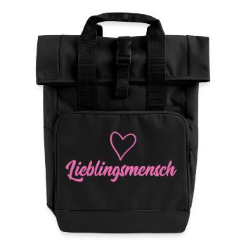 Favorite person - Roll Top Backpack with Two Handles - black - Front