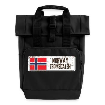Tromsdalen Norway - Roll Top Backpack with Two Handles - black - Front