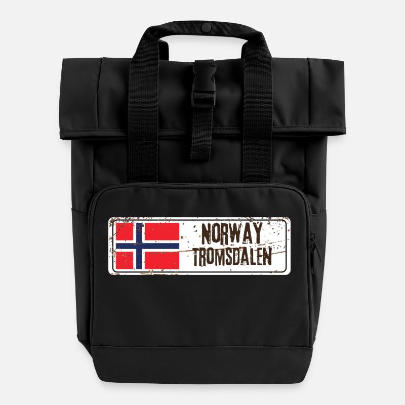 Tromsdalen, Norvège - Sac à dos Roll Top à deux anses - noir
