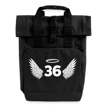 Numéro 36 ange - 36e anniversaire ailes - Sac à dos Roll Top à deux anses - noir - Devant