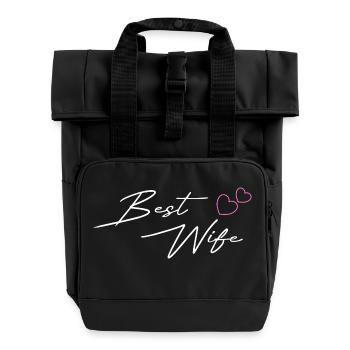 Meilleure Femme Design blanc - Sac à dos Roll Top à deux anses - noir - Devant