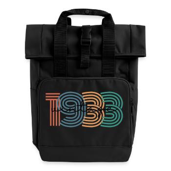 1933 Vintage Retro - Roll Top Backpack with Two Handles - black - Front