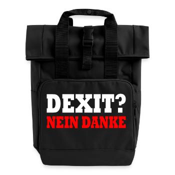 Dexit no thanks - Roll Top Backpack with Two Handles - black - Front