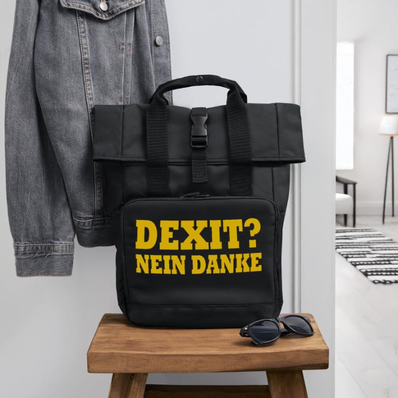 Dexit no thanks Roll Top Backpack with Two Handles