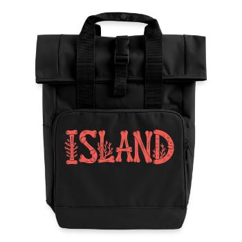 IS A LANDS - Roll Top Backpack with Two Handles - black - Front