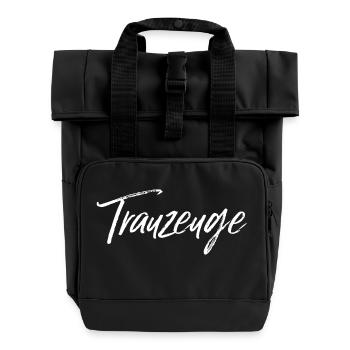 Trauzeuge weiss - Rolltop Rucksack mit zwei Griffen - Schwarz - Vorne